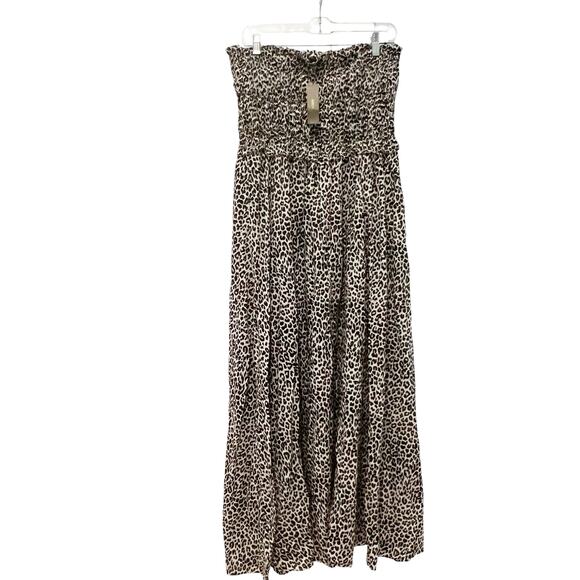 J. Crew Women's Smocked Maxi Dress In Leopard Print For Natural Size Large NWT - Picture 8 of 12